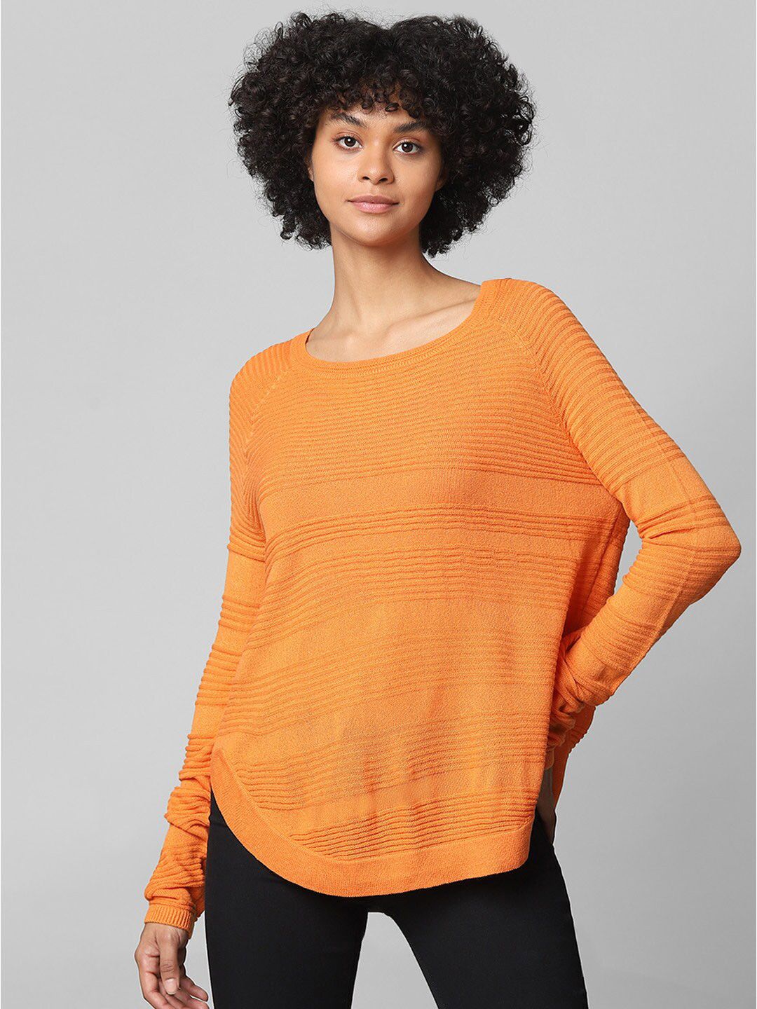 ONLY Women Orange Pullover Price in India