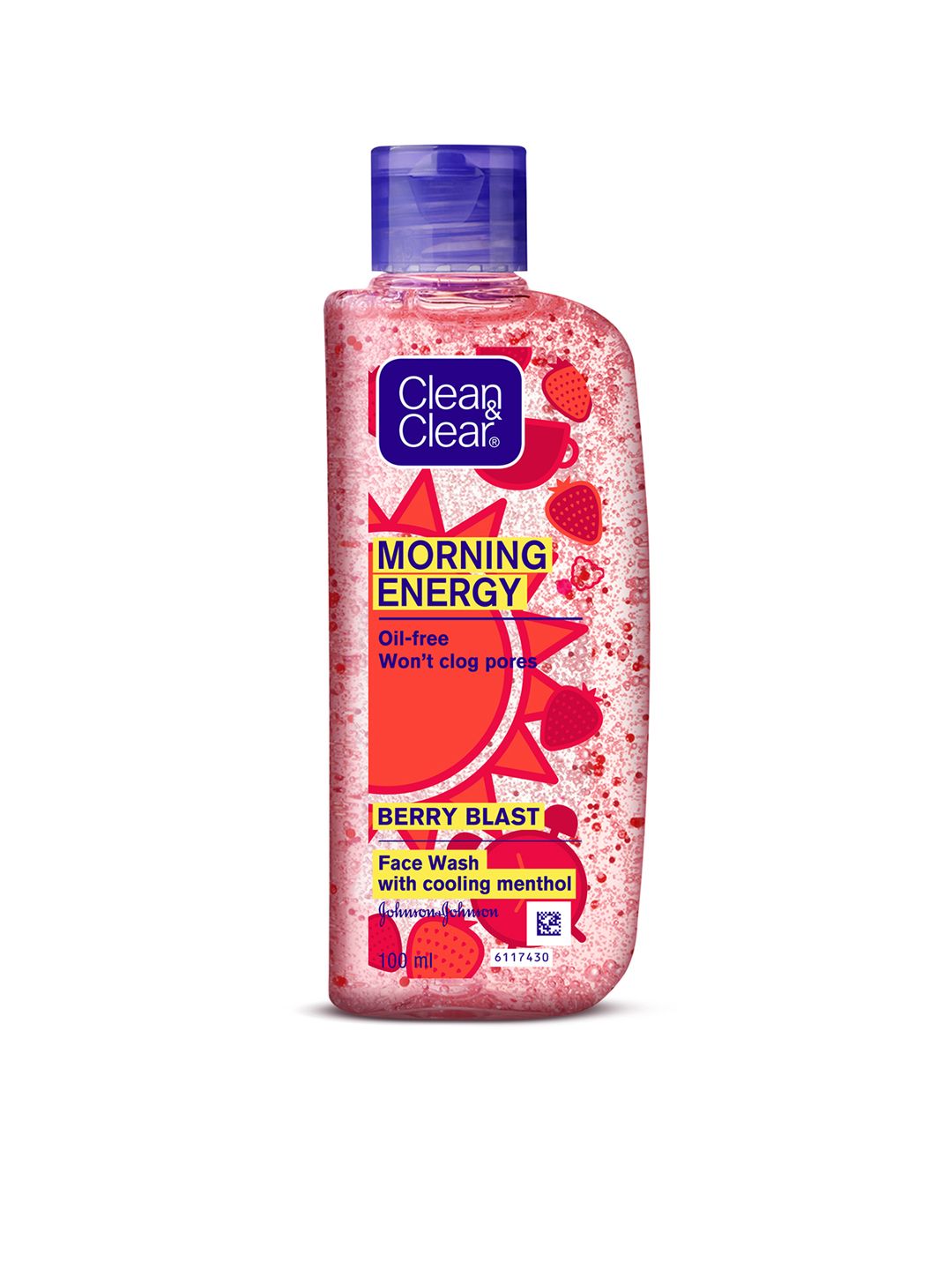 Clean&Clear Morning Energy Berry Blast Face Wash with Menthol for Normal Skin - 100ml