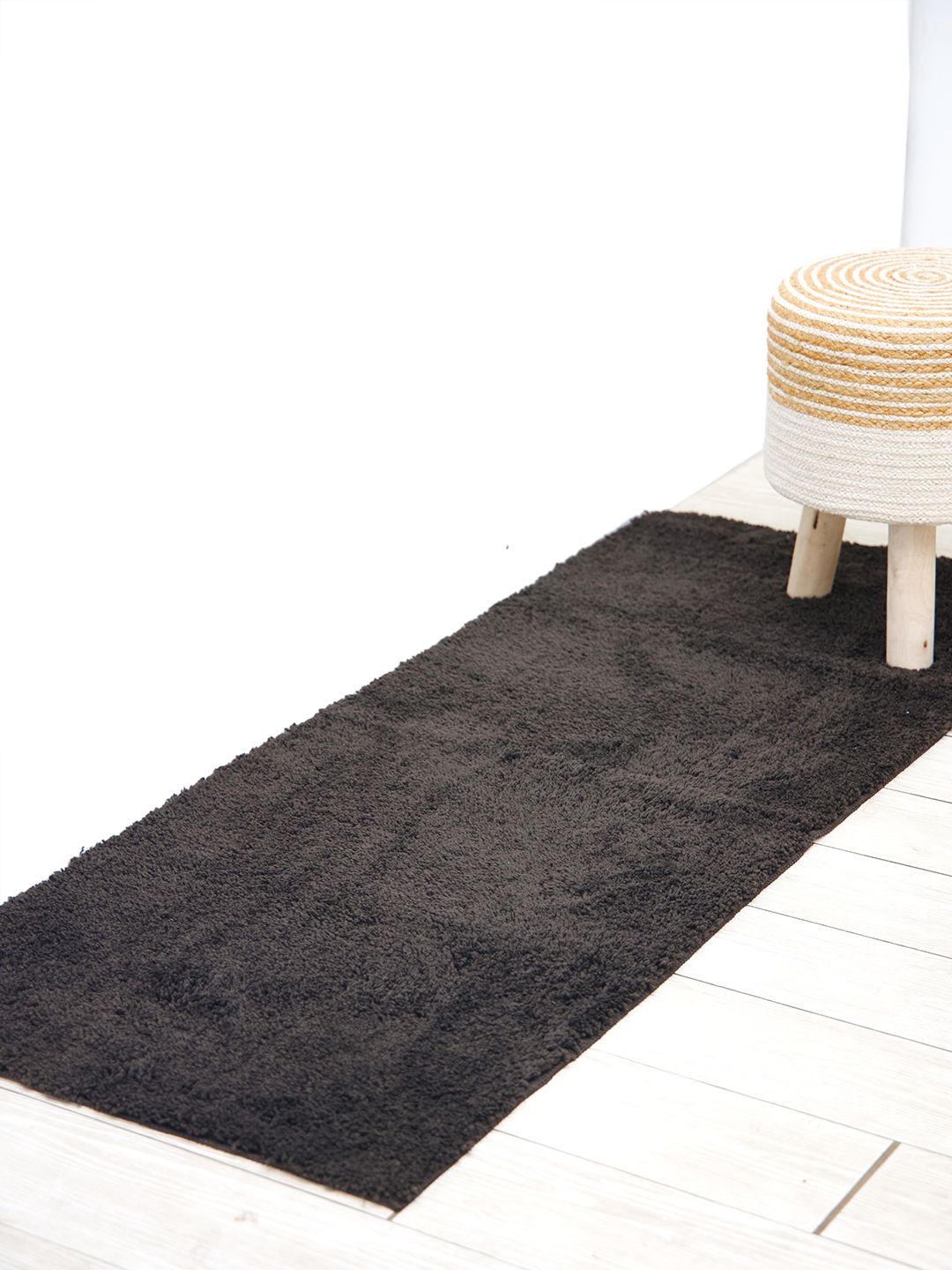 Ariana Grey Solid Super Soft MicroPlush Floor Runner Price in India