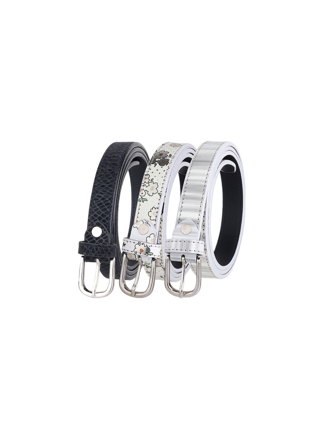 URBAN ALFAMI Women Set of 3 Black Printed Belt Price in India