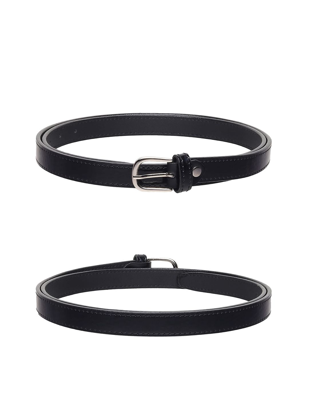 URBAN ALFAMI Women Black Textured Set of 3 PU Belt Price in India