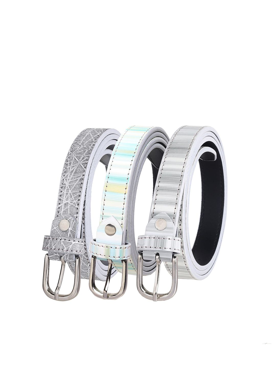 URBAN ALFAMI Women Grey Printed 3 PU Belt Price in India