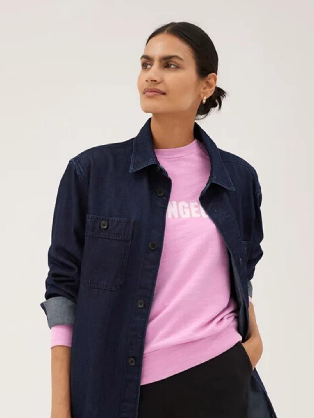 Marks & Spencer Women Pink Printed Sweatshirt Price in India