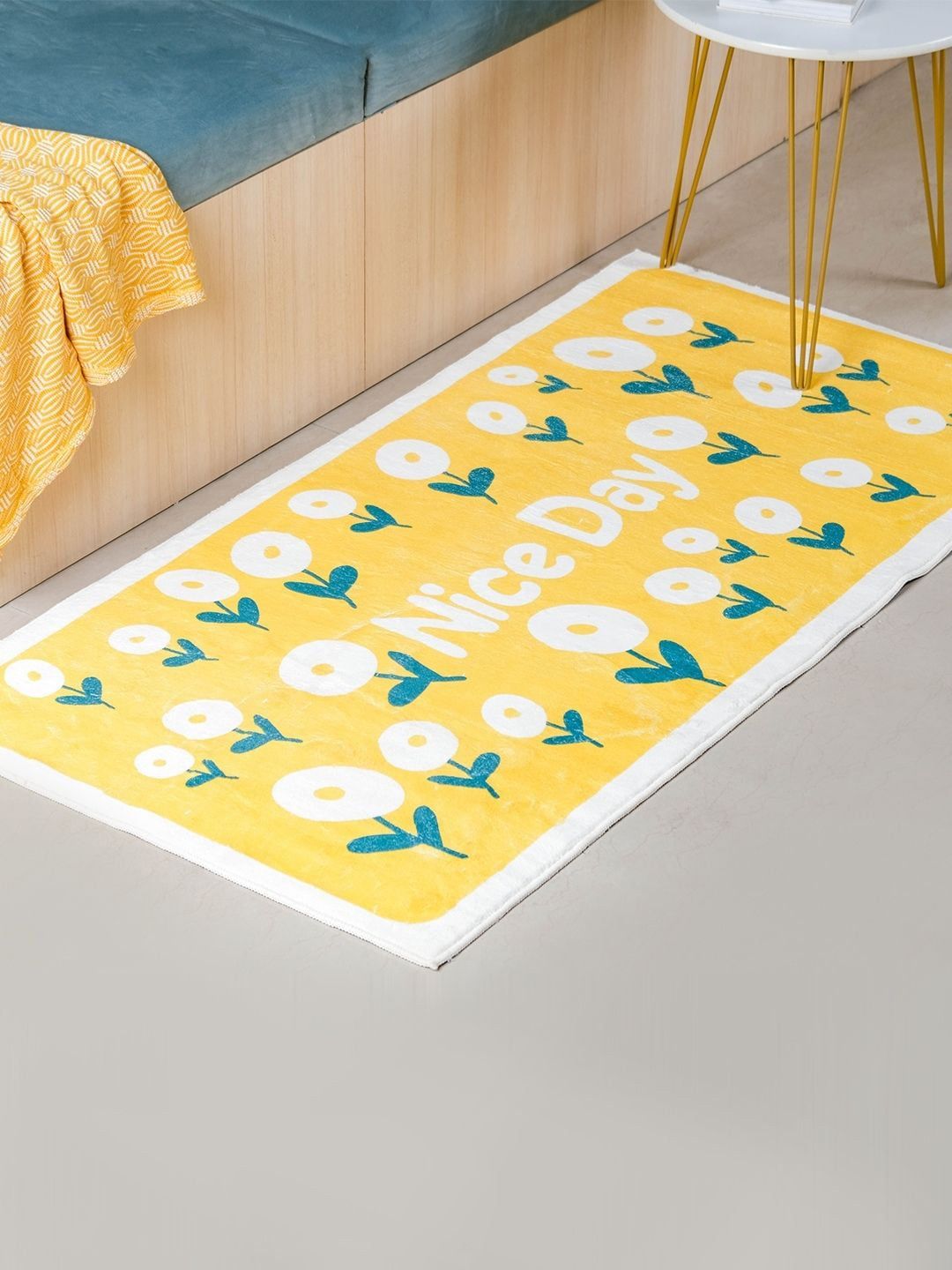 Nestasia Yellow Floor Runner Rug Price in India