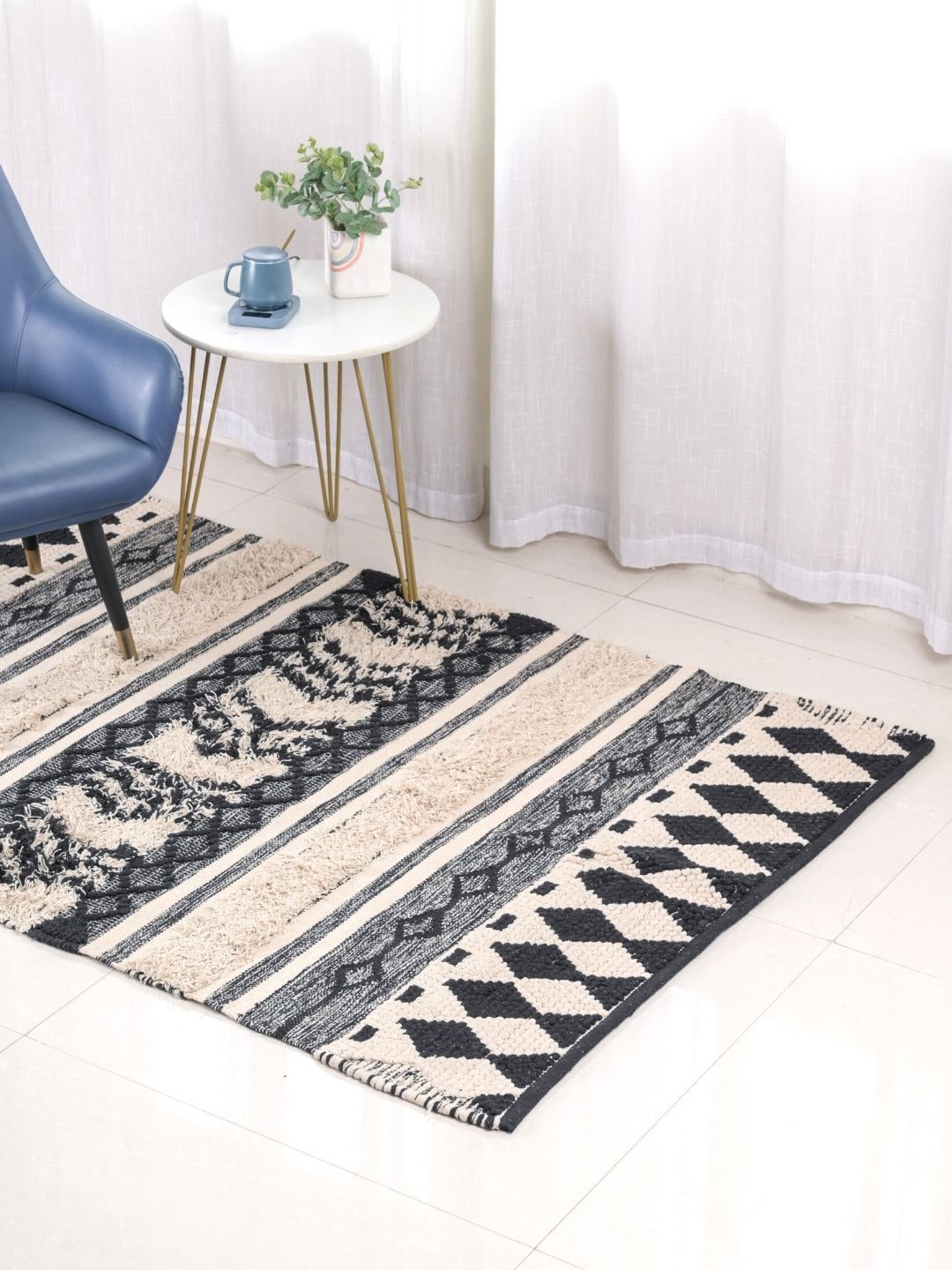 Nestasia Black & Beige BOHO Avery Woven Runner Price in India