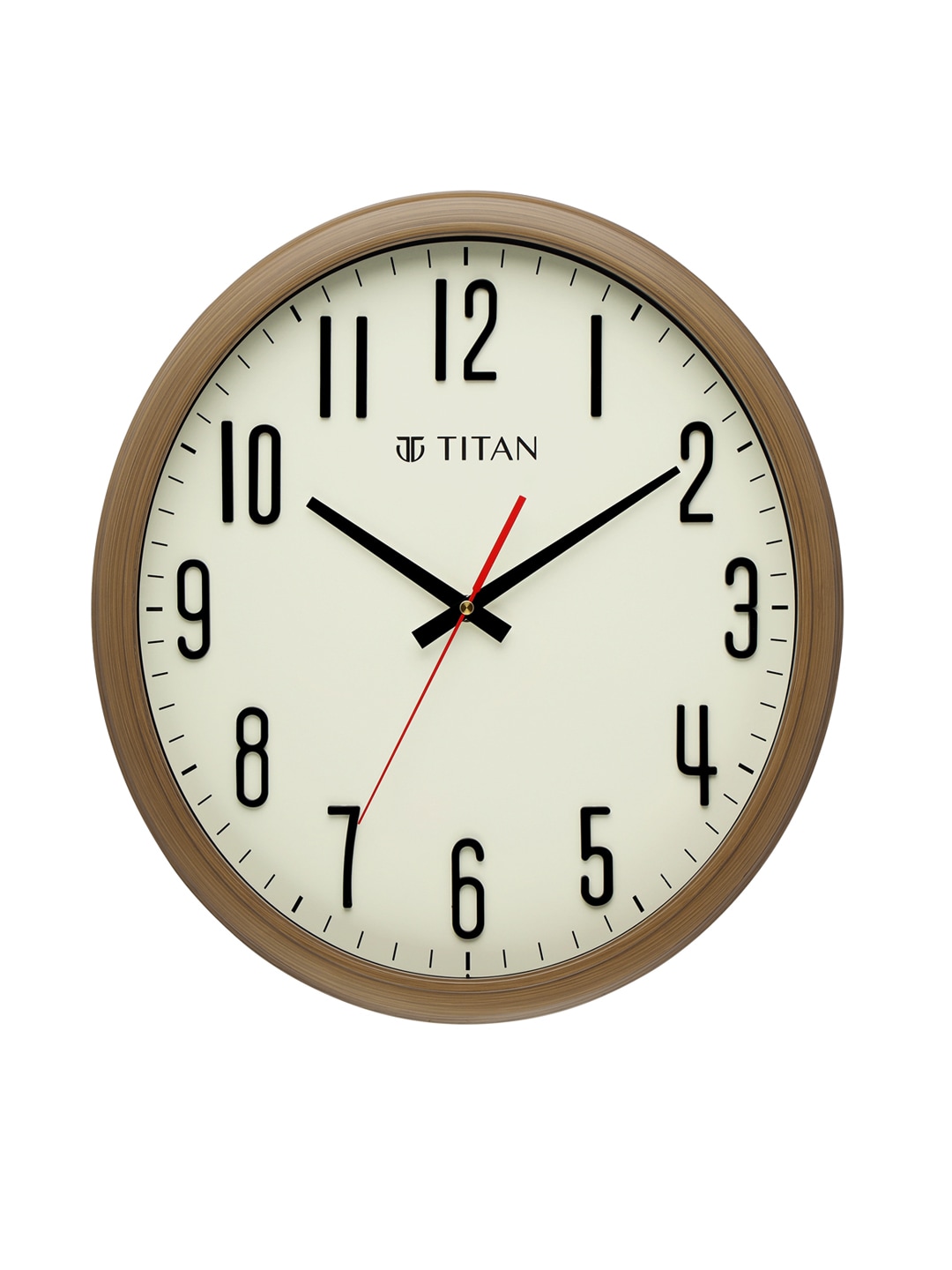Titan Brown & Beige Printed Contemporary Wall Clock Price in India