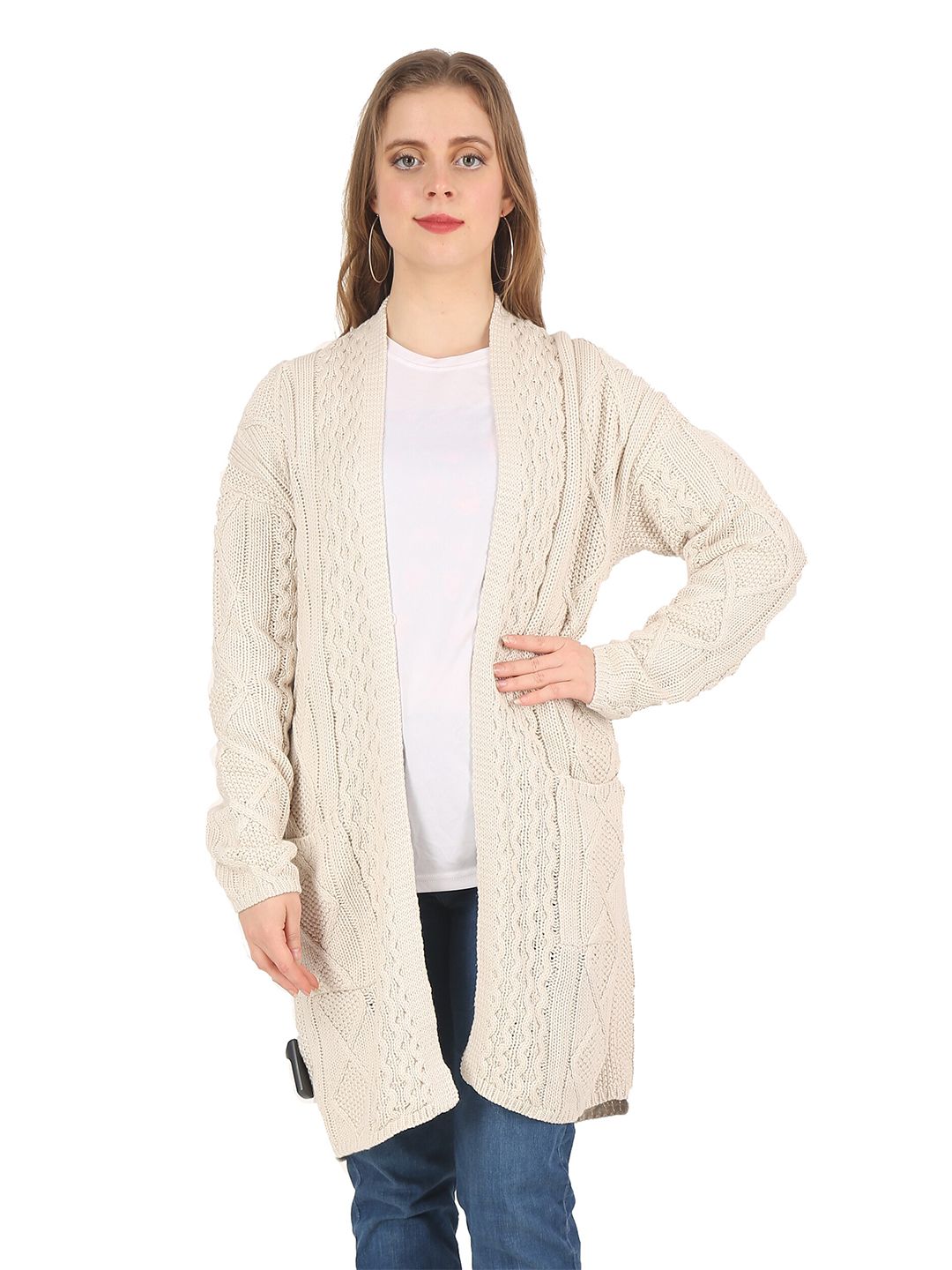 NoBarr Women Cream-Coloured Shrug Price in India