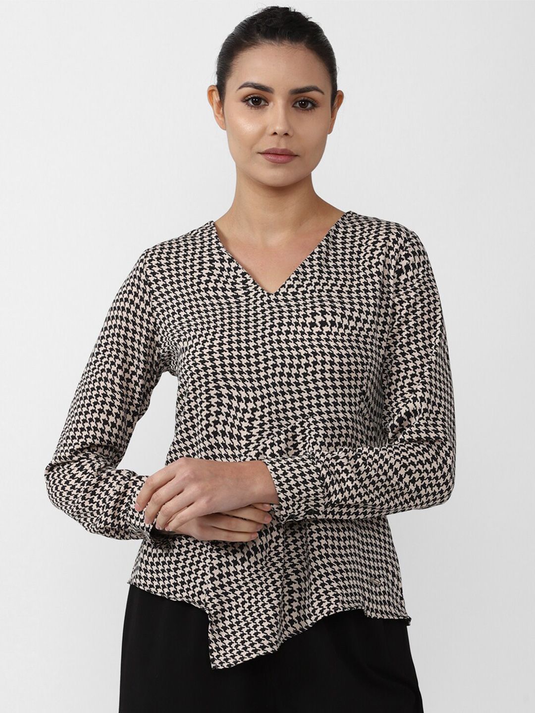 Van Heusen Woman Grey Checked Top