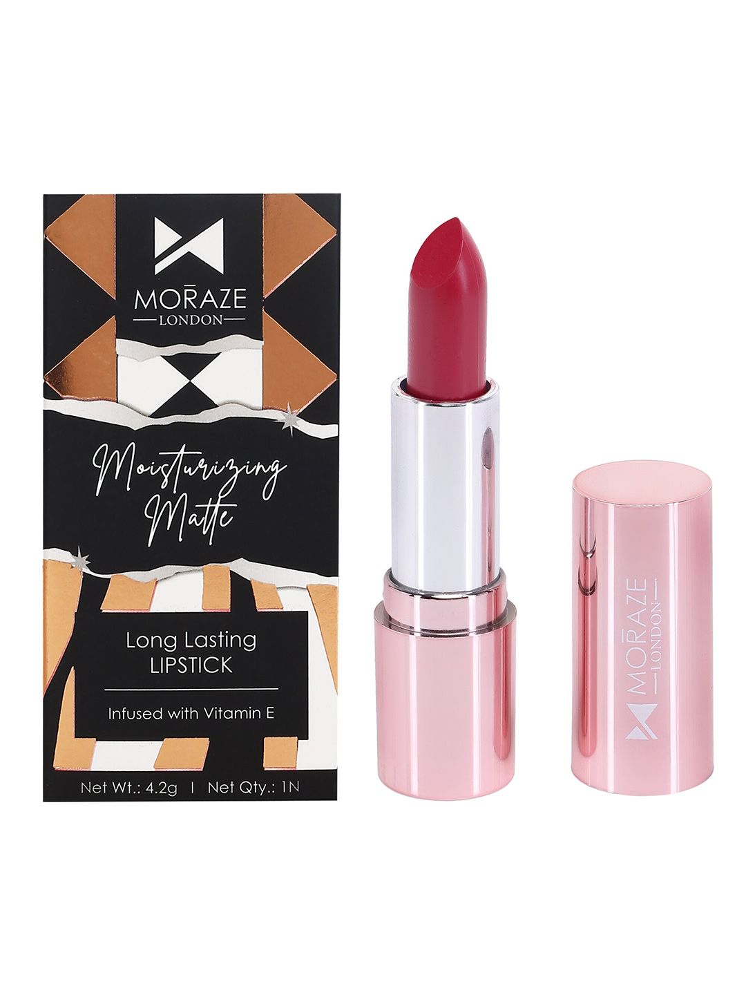 Moraze Moisturizing Matte Vegan Long-Lasting Lipstick with Vitamin E 4.2g - Busy For You