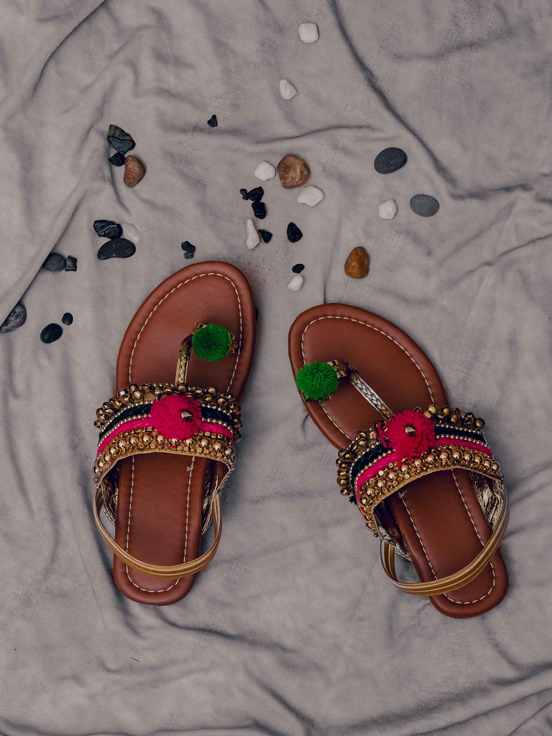 LIL PITAARA Girls Multicoloured Ethnic Flats Price in India