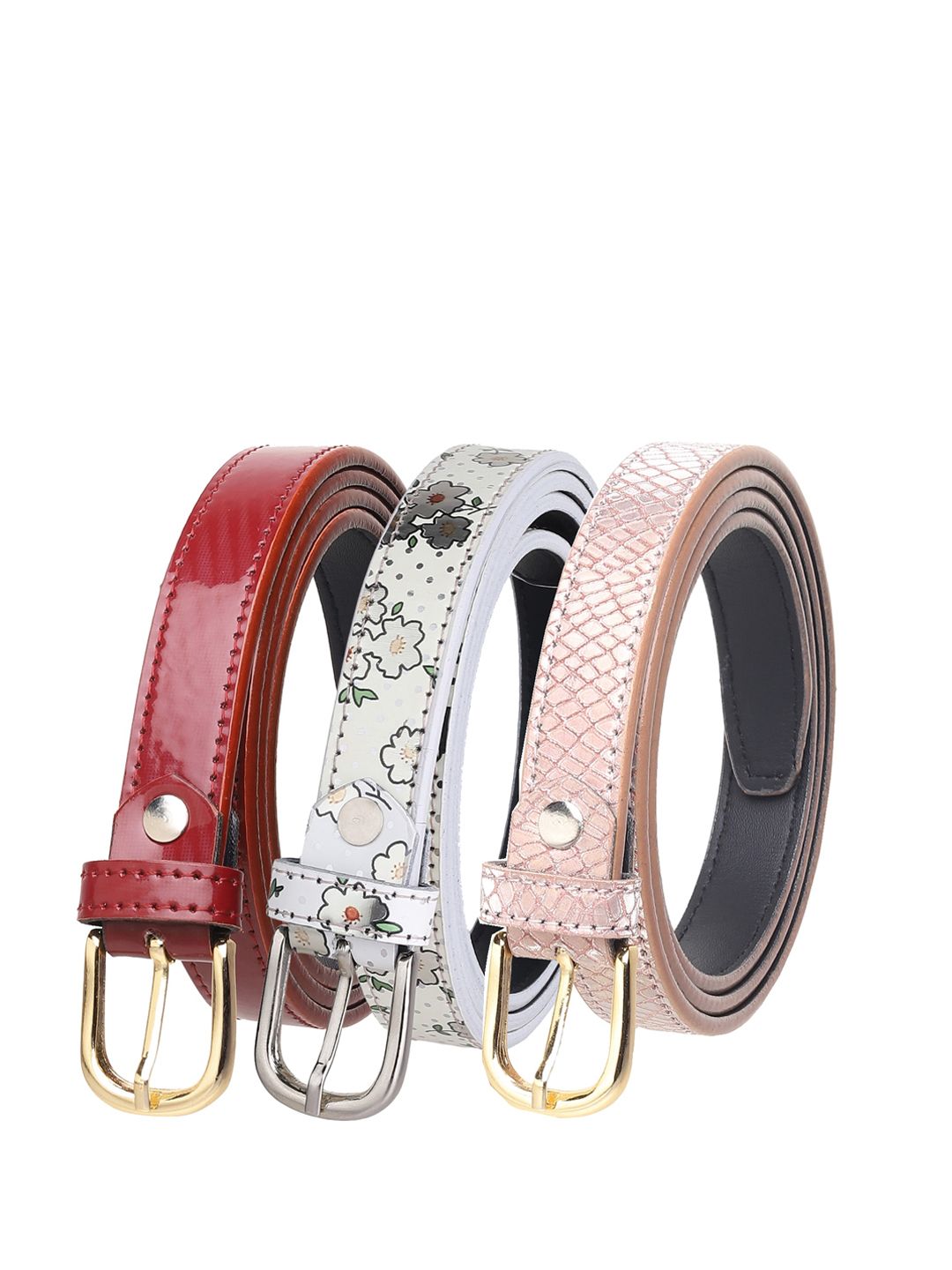 URBAN ALFAMI Women Set Of 3 Printed Casual Belts Price in India