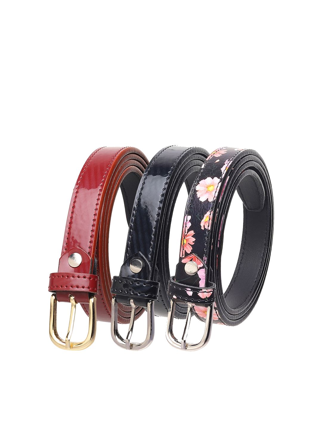 URBAN ALFAMI Women Set Of 3 Printed Casual Belts Price in India