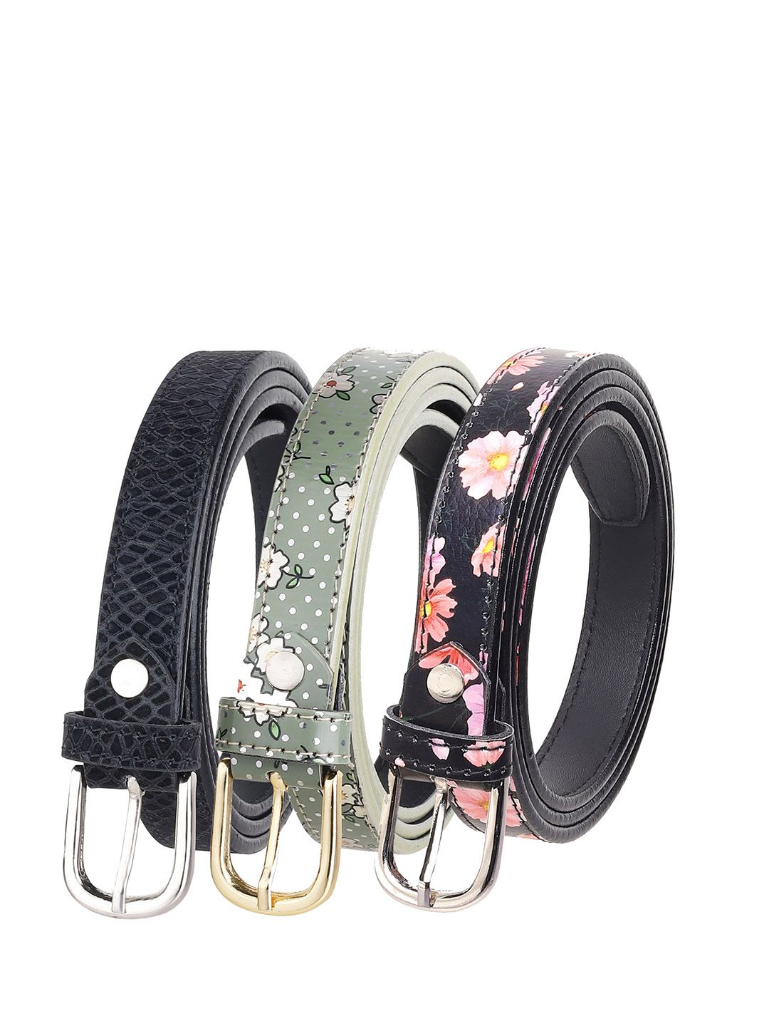 URBAN ALFAMI Women Multicoloured Printed 3 PU Belt Price in India