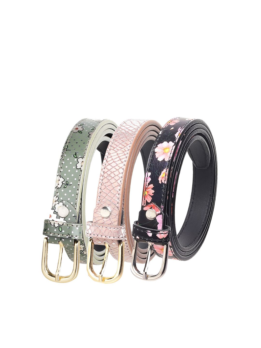 URBAN ALFAMI Women Printed Set of 3 PU Belt Price in India