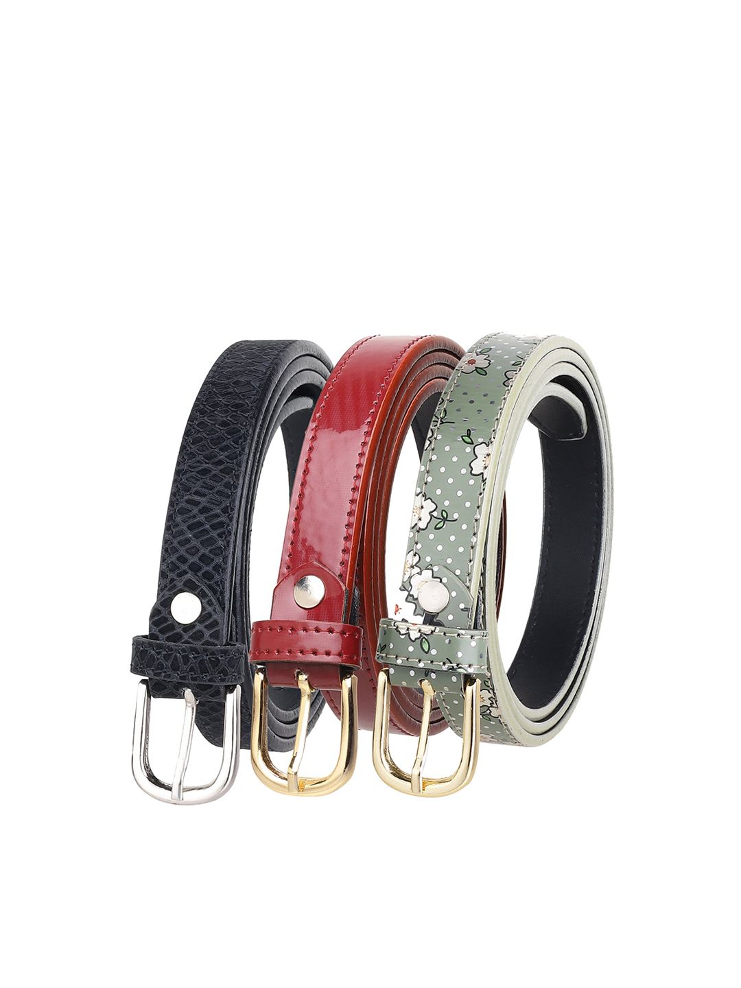 URBAN ALFAMI Women Set Of 3 Printed Casual Belts Price in India