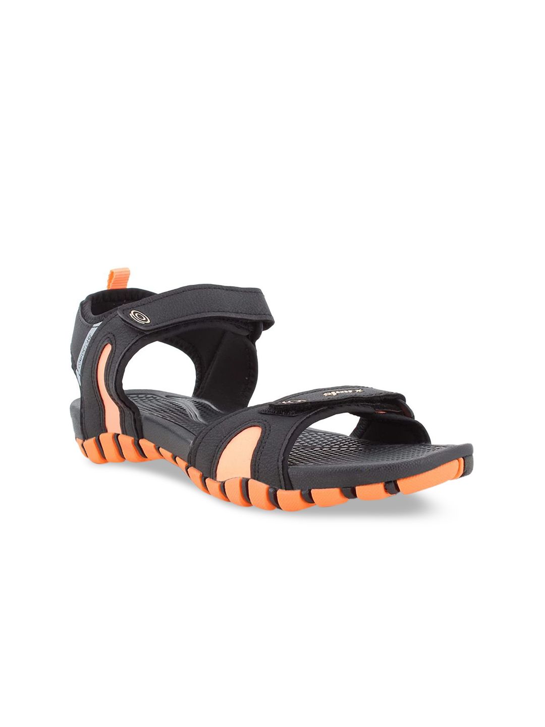 Sparx Women Black & Orange Solid Sports Sandals Price in India