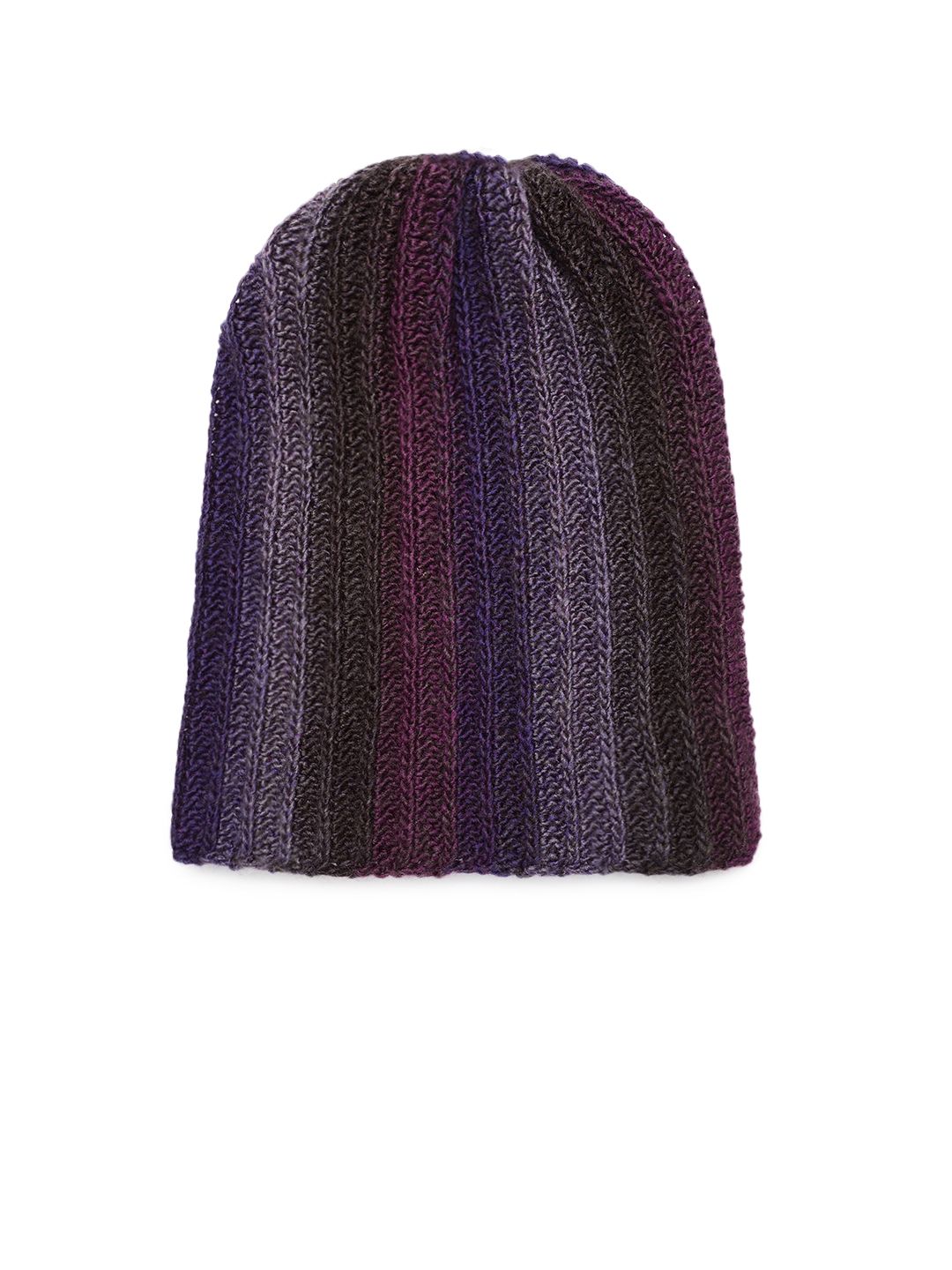 Magic Needles Women Multicoloured Self Striping Beanie Price in India