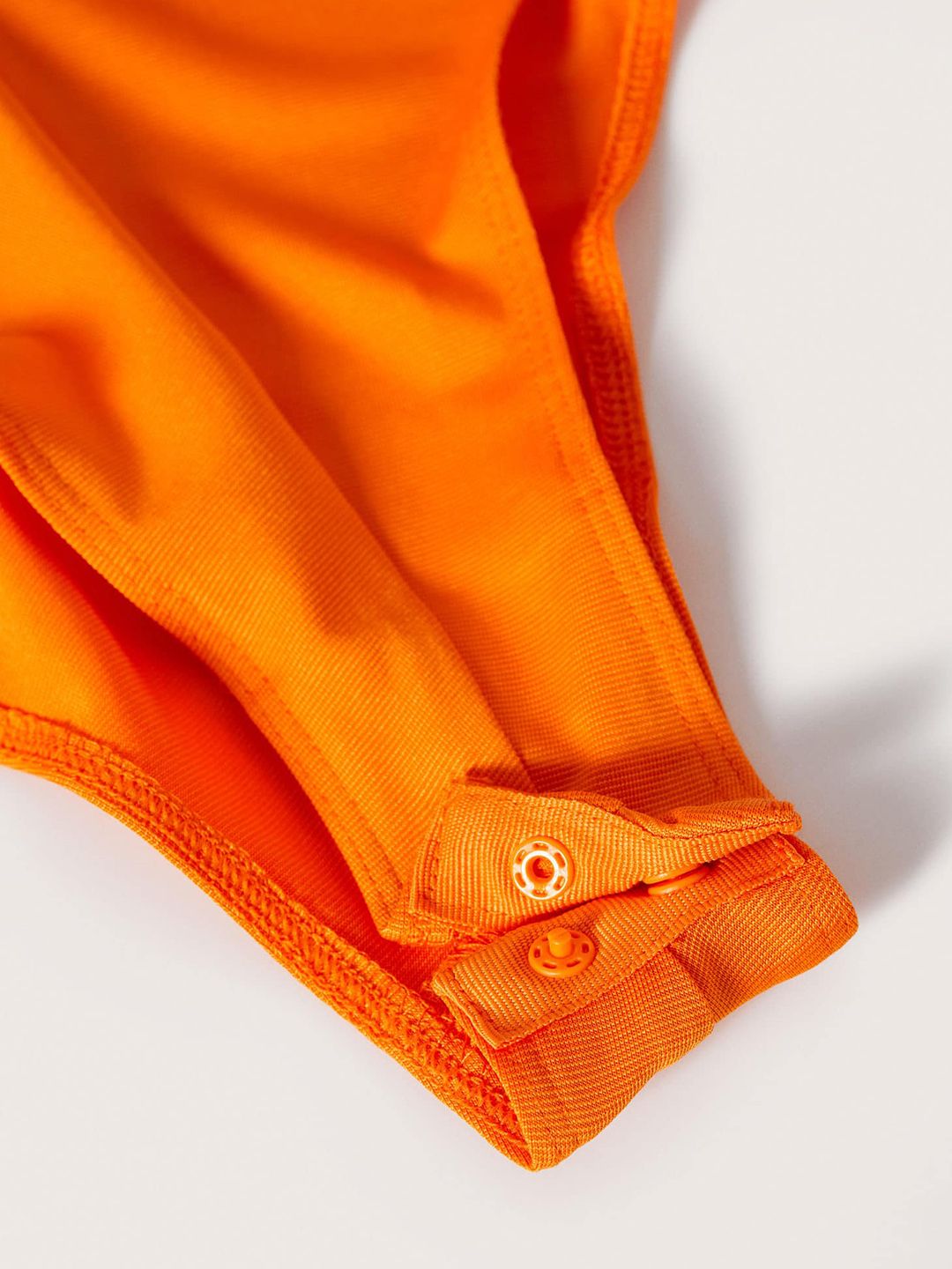 Orange Solid Ruched Bodysuit