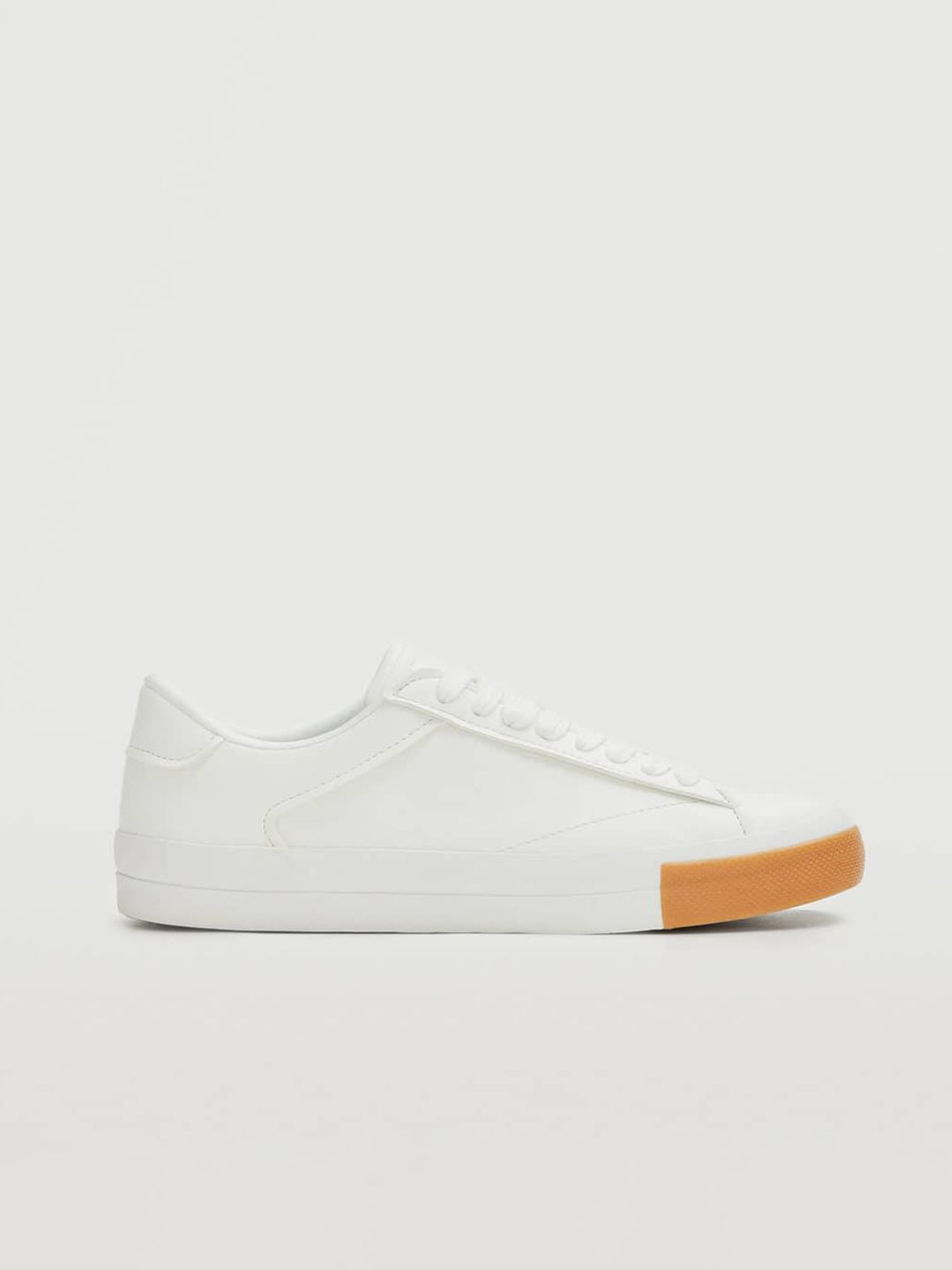 MANGO Women White Solid Lace-Ups Sneakers Price in India