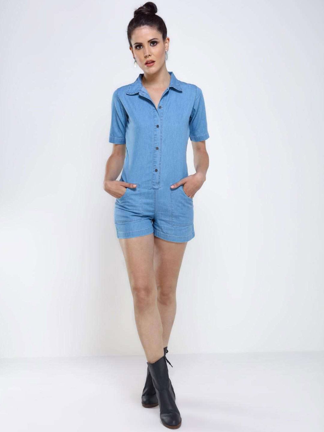 FREAKINS Blue Basic Jumpsuit Price in India