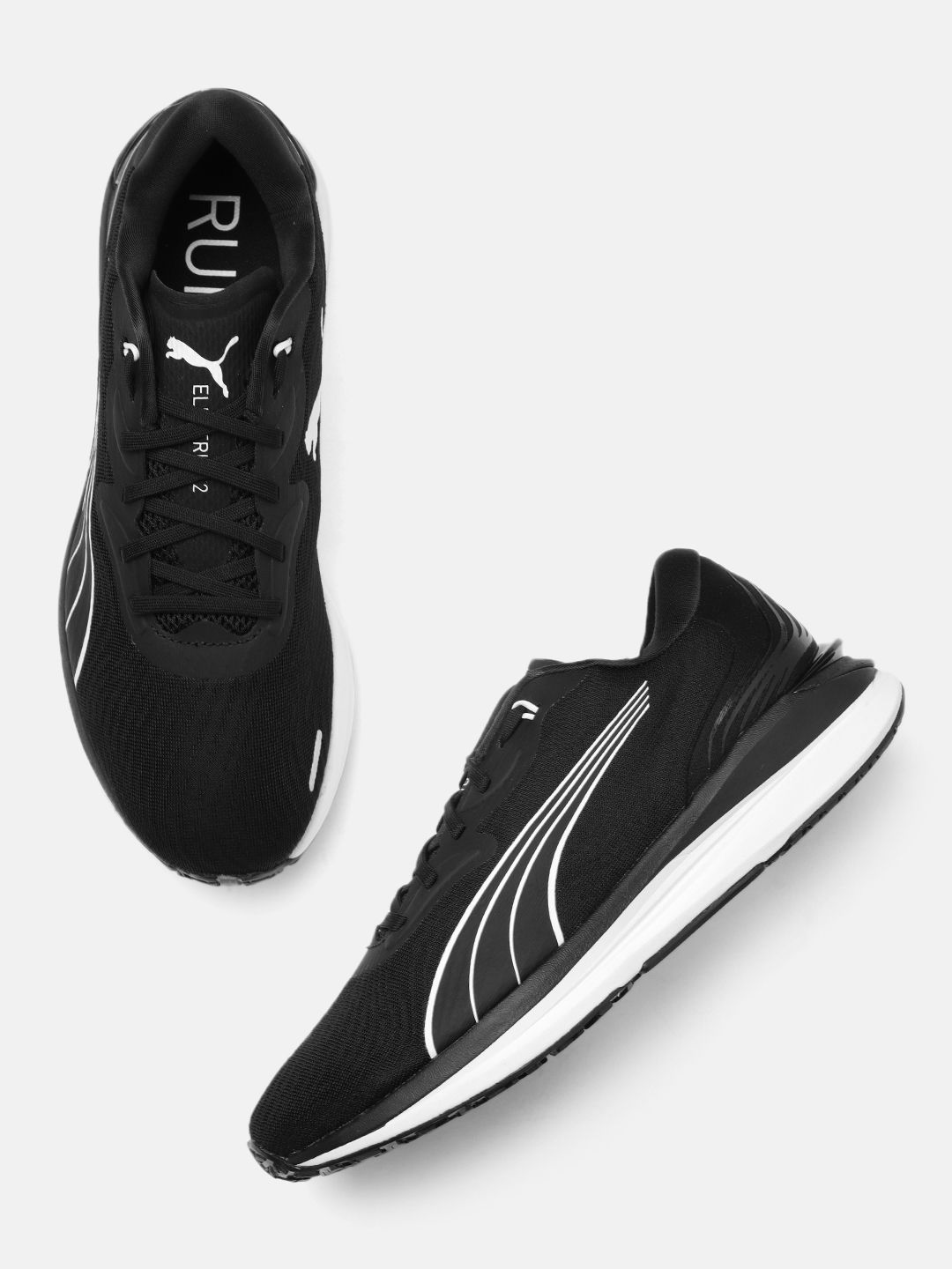 Puma Men Black Solid Electrify Nitro 2 Running Shoes