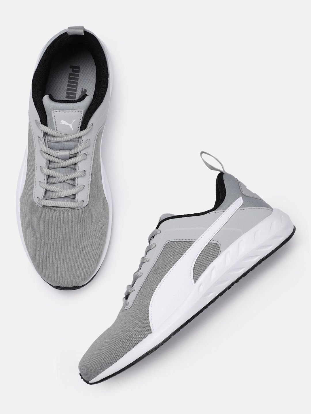 Puma Unisex Grey Solid Flex Run Running Shoes Price in India
