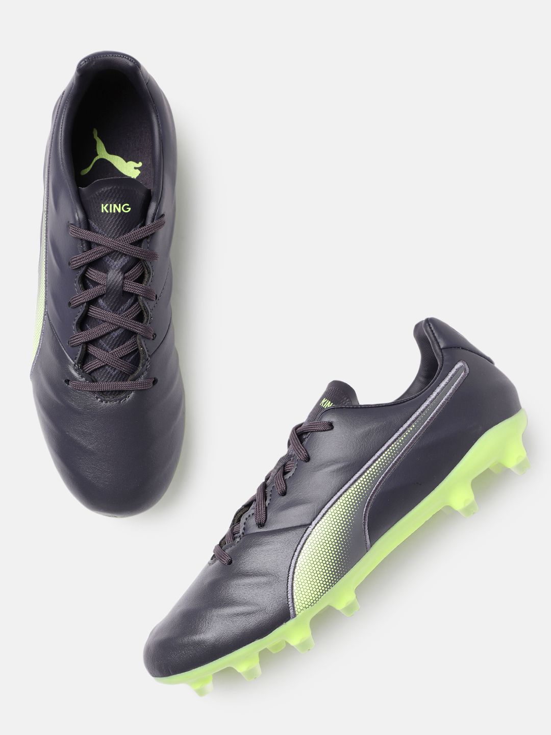 Puma Unisex Charcoal Grey Solid K-Leather King Pro 21 Firm Ground Regular Football Shoes Price in India