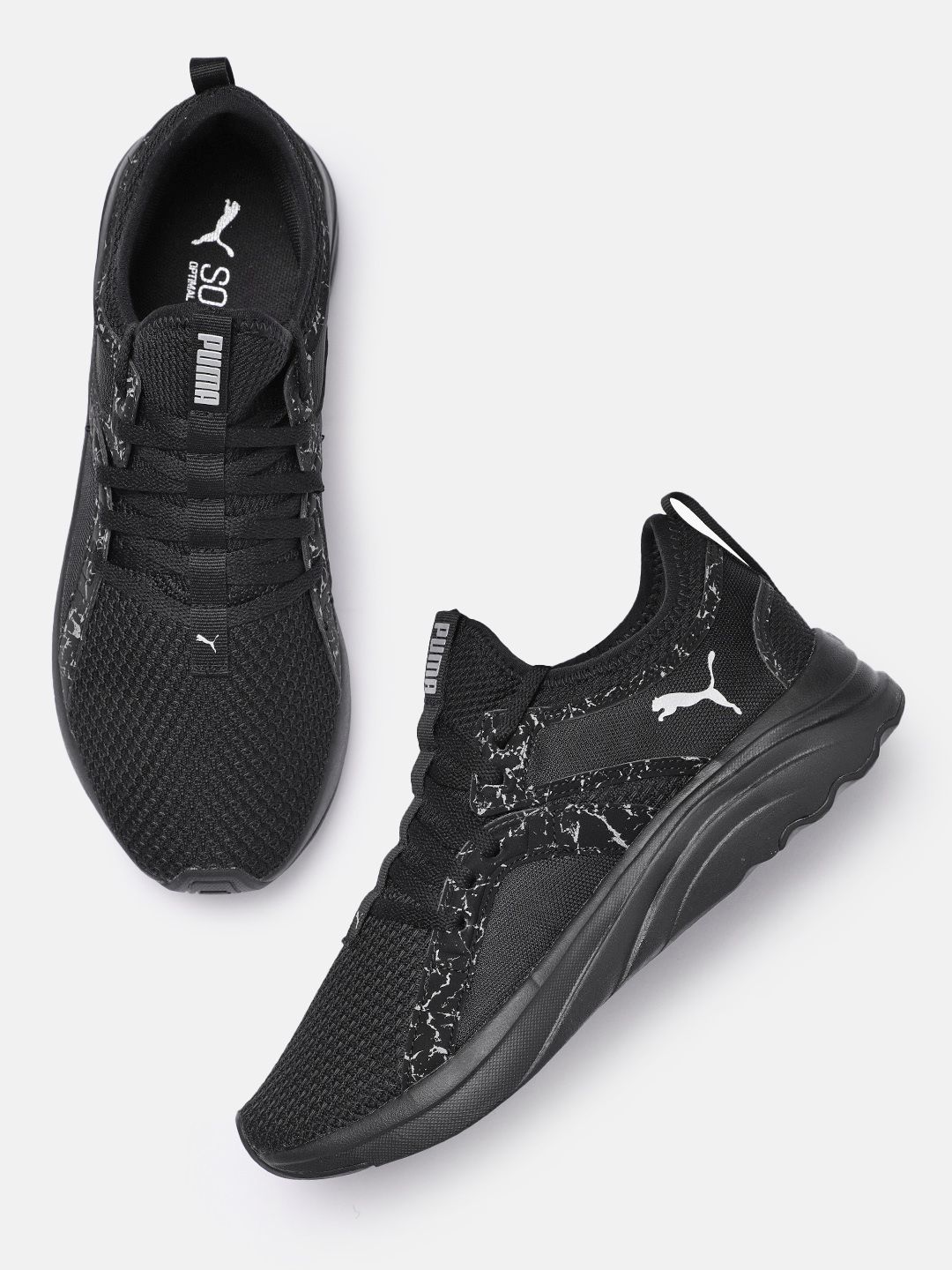 Puma Women Black Softride Sophia Marble Running Shoes Price in India