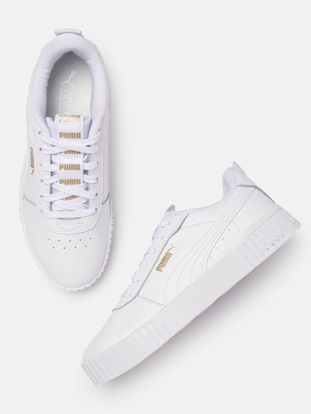 Puma Women White Carina 2.0 Tape SOFTFOAM Sneakers Price in India