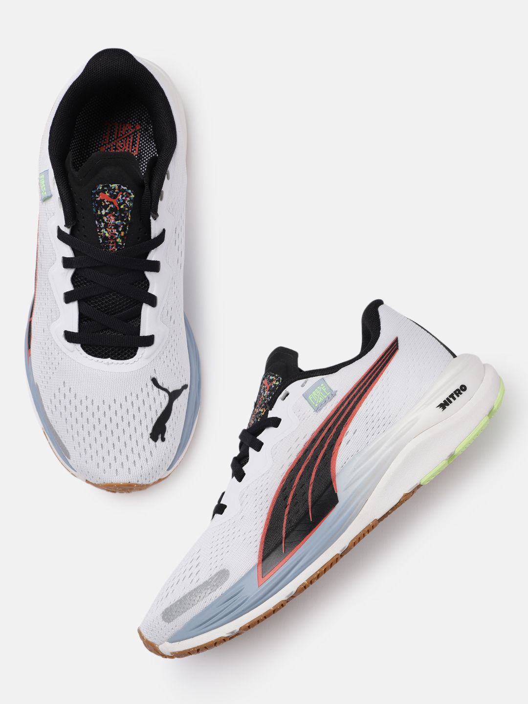 Puma x First Mile Women White Solid Velocity Nitro 2 Running Shoes Price in India
