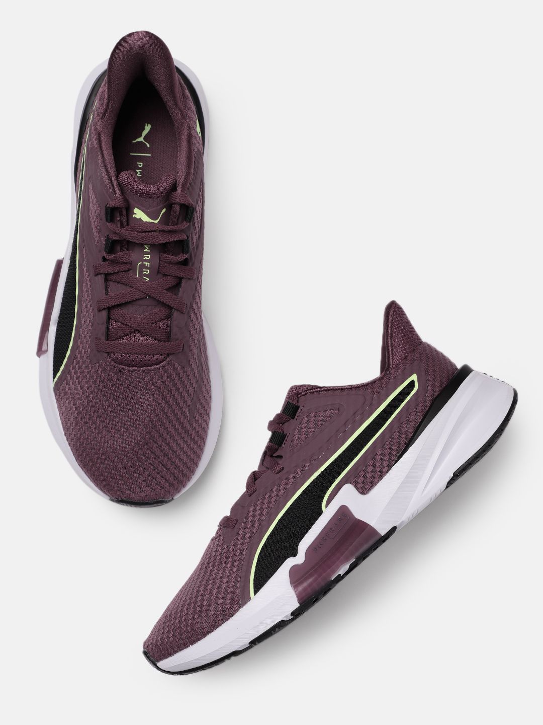 Puma Women Dark Mauve Pink Textured PWRFrame TR Regular Training Shoes Price in India