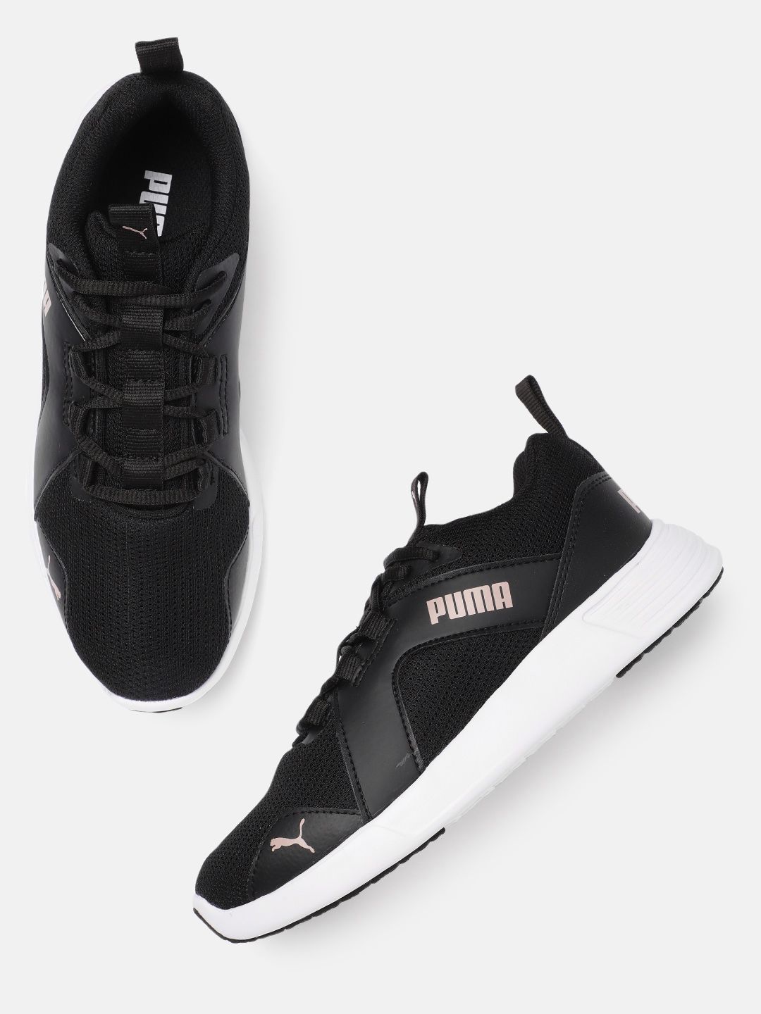 Puma Women Black Solid Sneakers Price in India