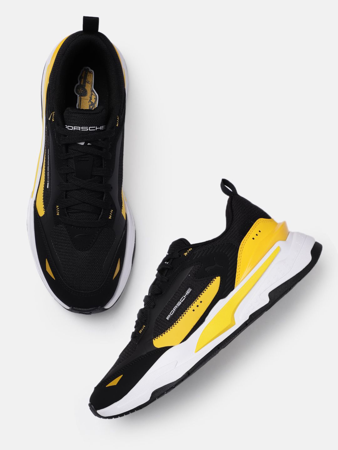 PUMA Motorsport Unisex Black & Yellow Solid PL RS-Fast MS Regular Sneakers Price in India