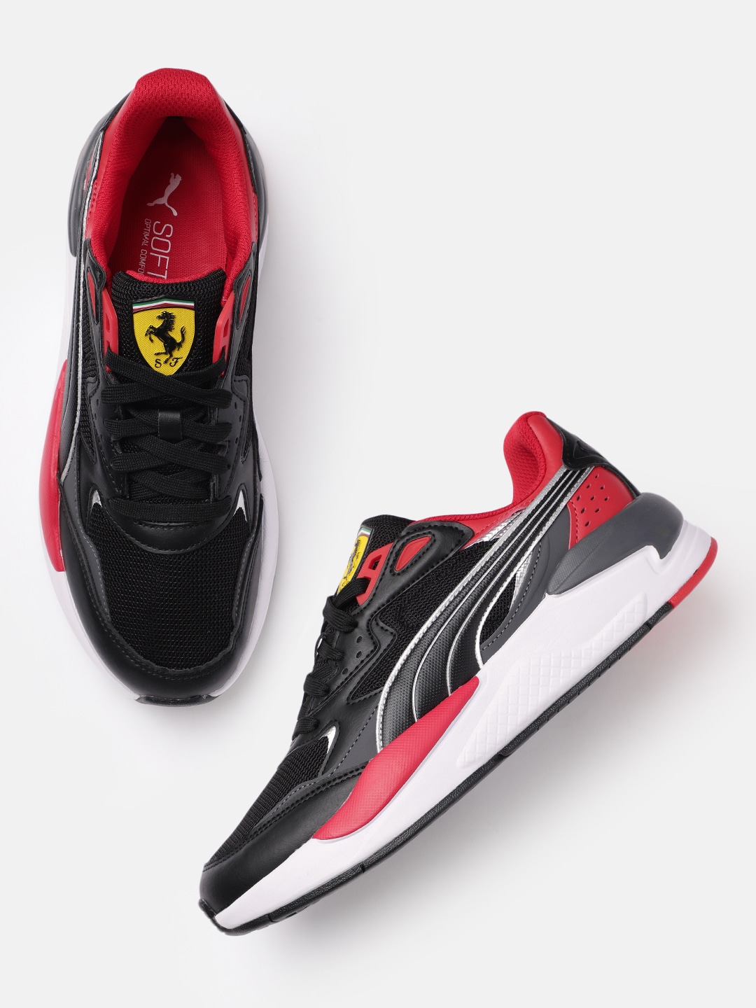 PUMA Motorsport Unisex Black & Red Scuderia Ferrari X-Ray Speed Sneakers Price in India
