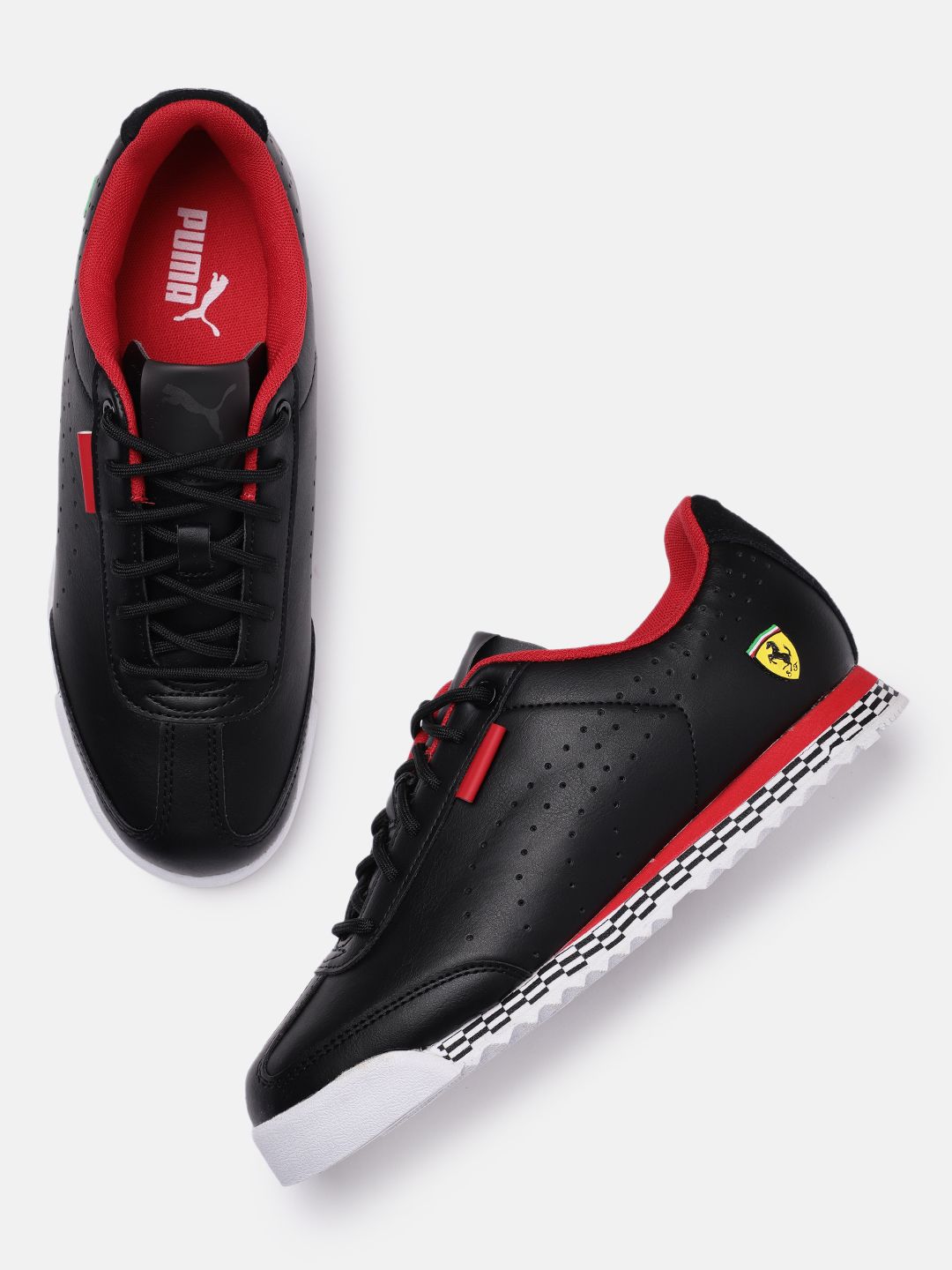 PUMA Motorsport Unisex Black Perforations Scuderia Ferrari Low Racer Sneakers Price in India