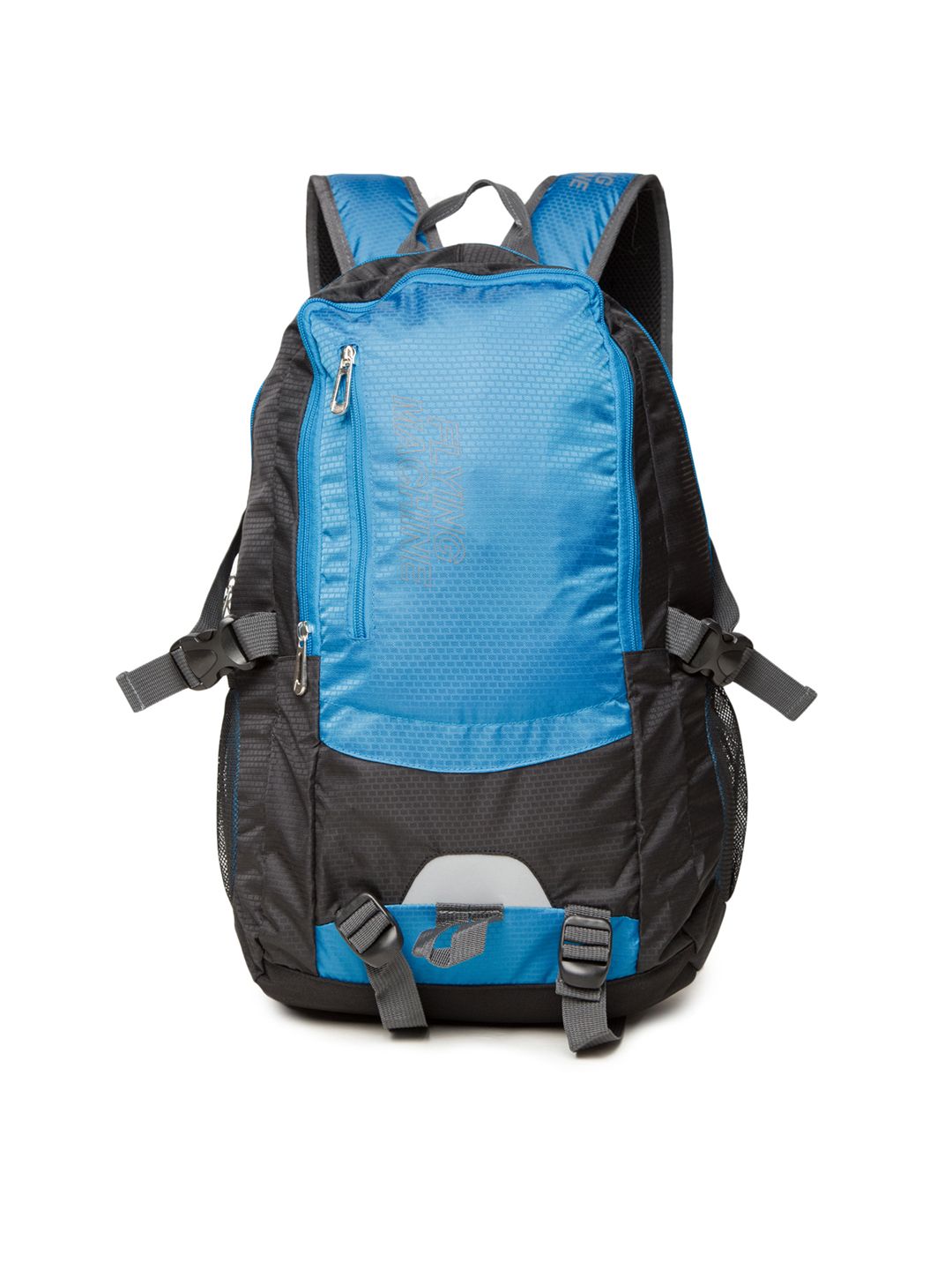 Flying Machine Unisex Blue Textured Backpack Price in India