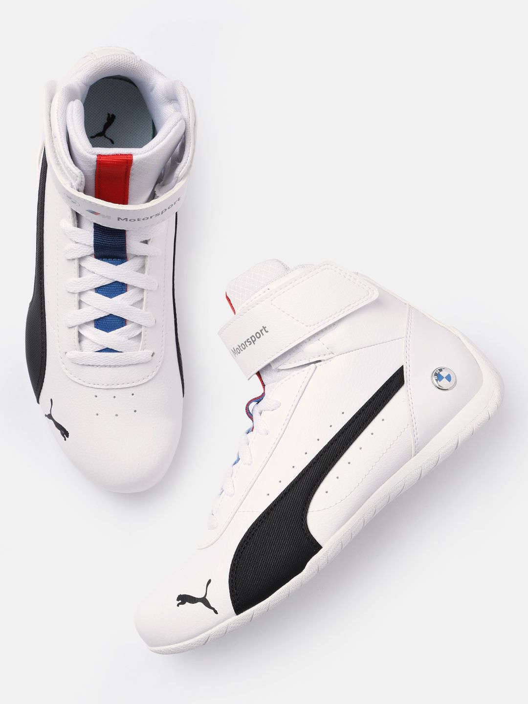 PUMA Motorsport Unisex White BMW MMS Neo Cat Mid-Top Sneakers Price in India