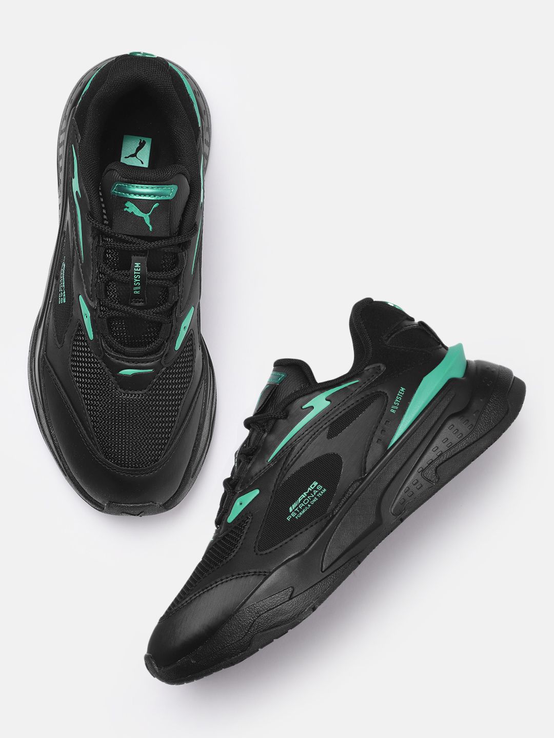 PUMA Motorsport Unisex Black & Sea Green Solid MAPF1 RS-Fast ME Sneakers Price in India