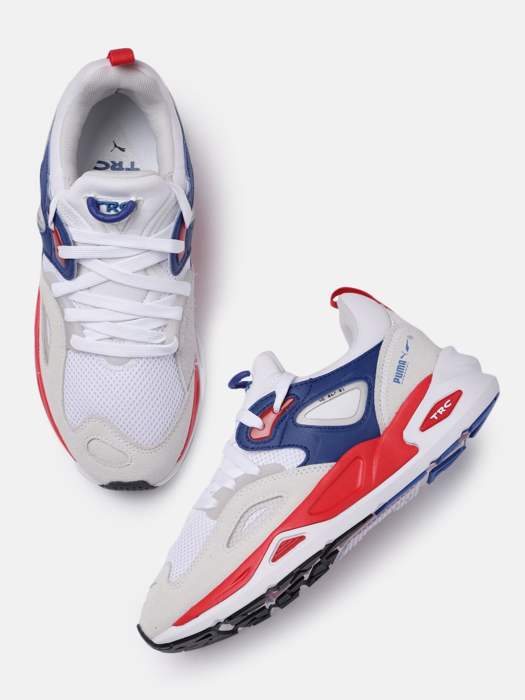 Puma Men White & Grey Colourblocked TRC Blaze Regular Sneakers Price in India