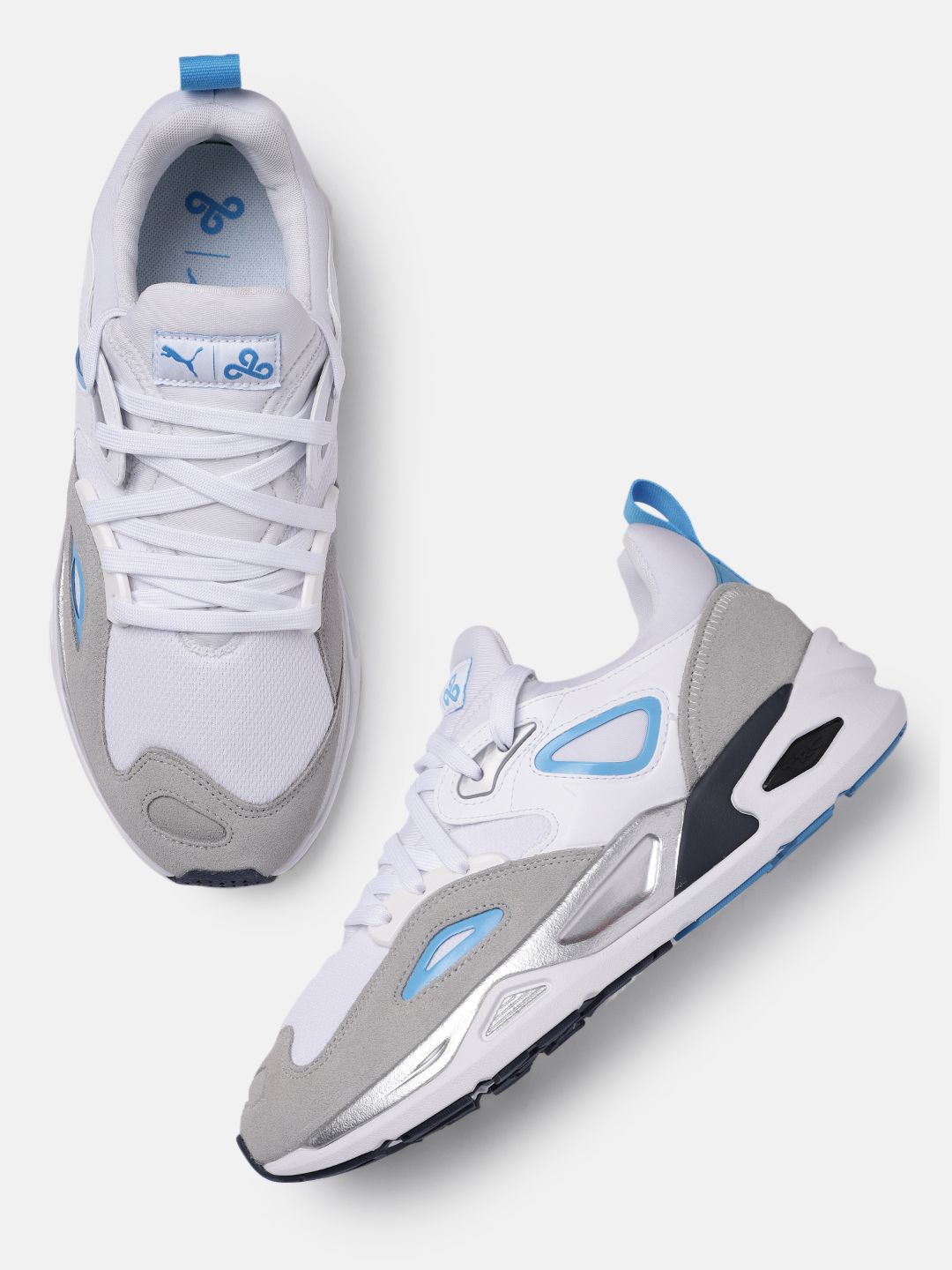 Puma Men White & Grey Solid TRC Blaze Cloud9 Regular Sneakers Price in India