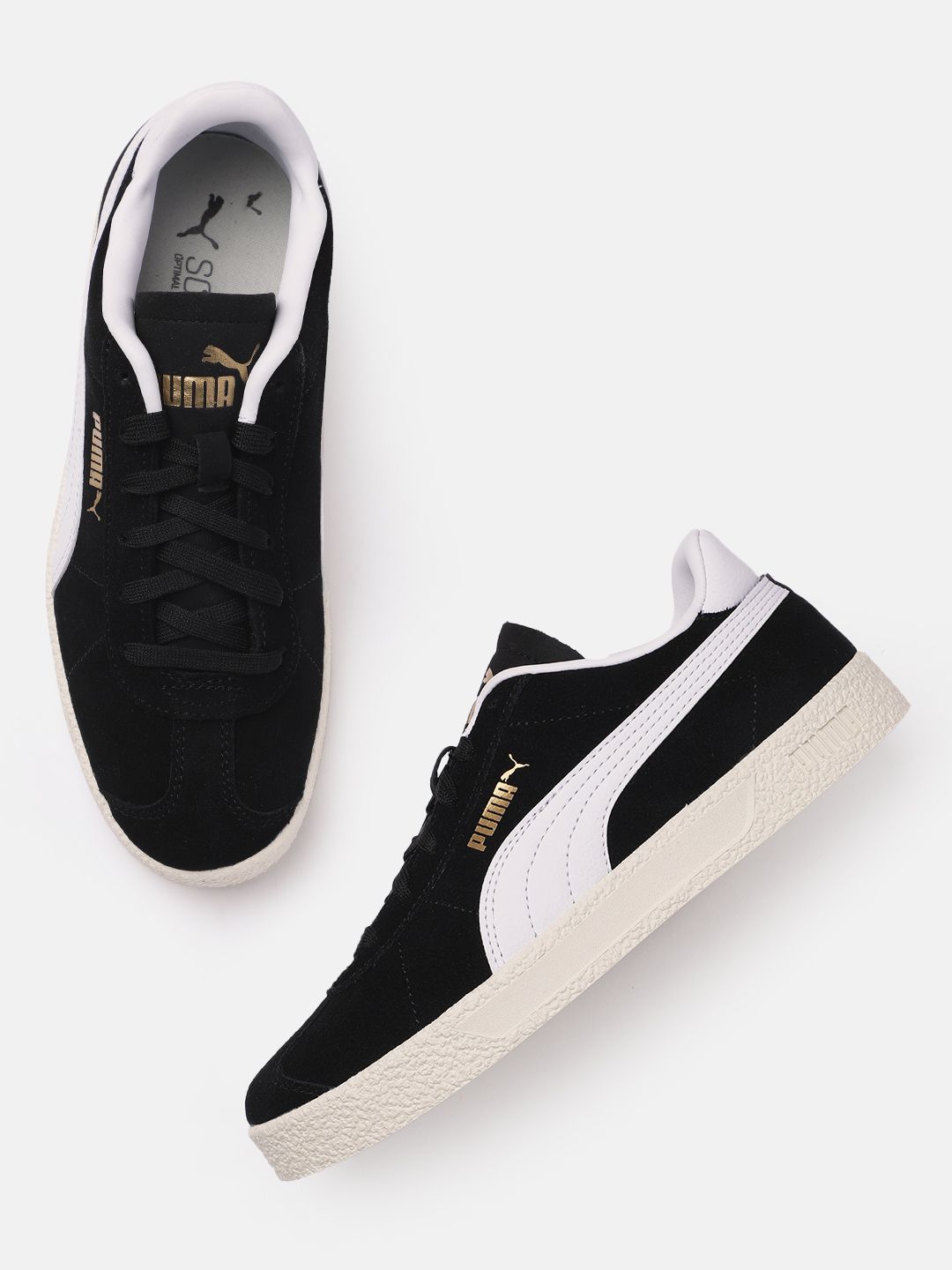 Puma Unisex Black Solid Club Sneakers Price in India