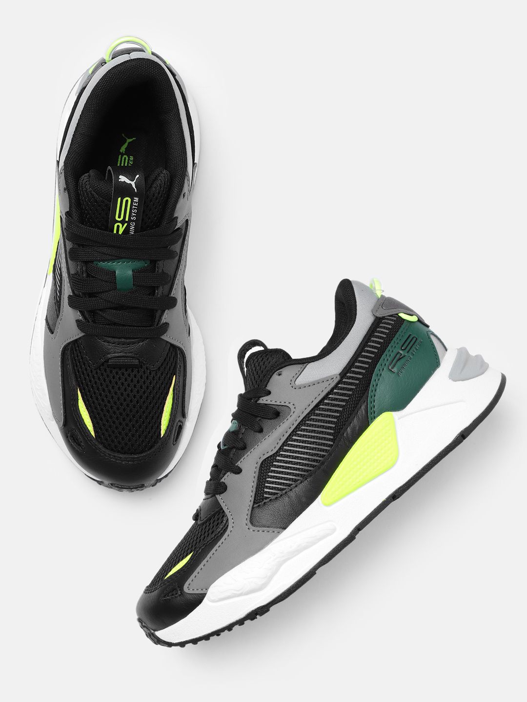 Puma Unisex Grey & Black Colourblocked RS-Z Core Sneakers Price in India