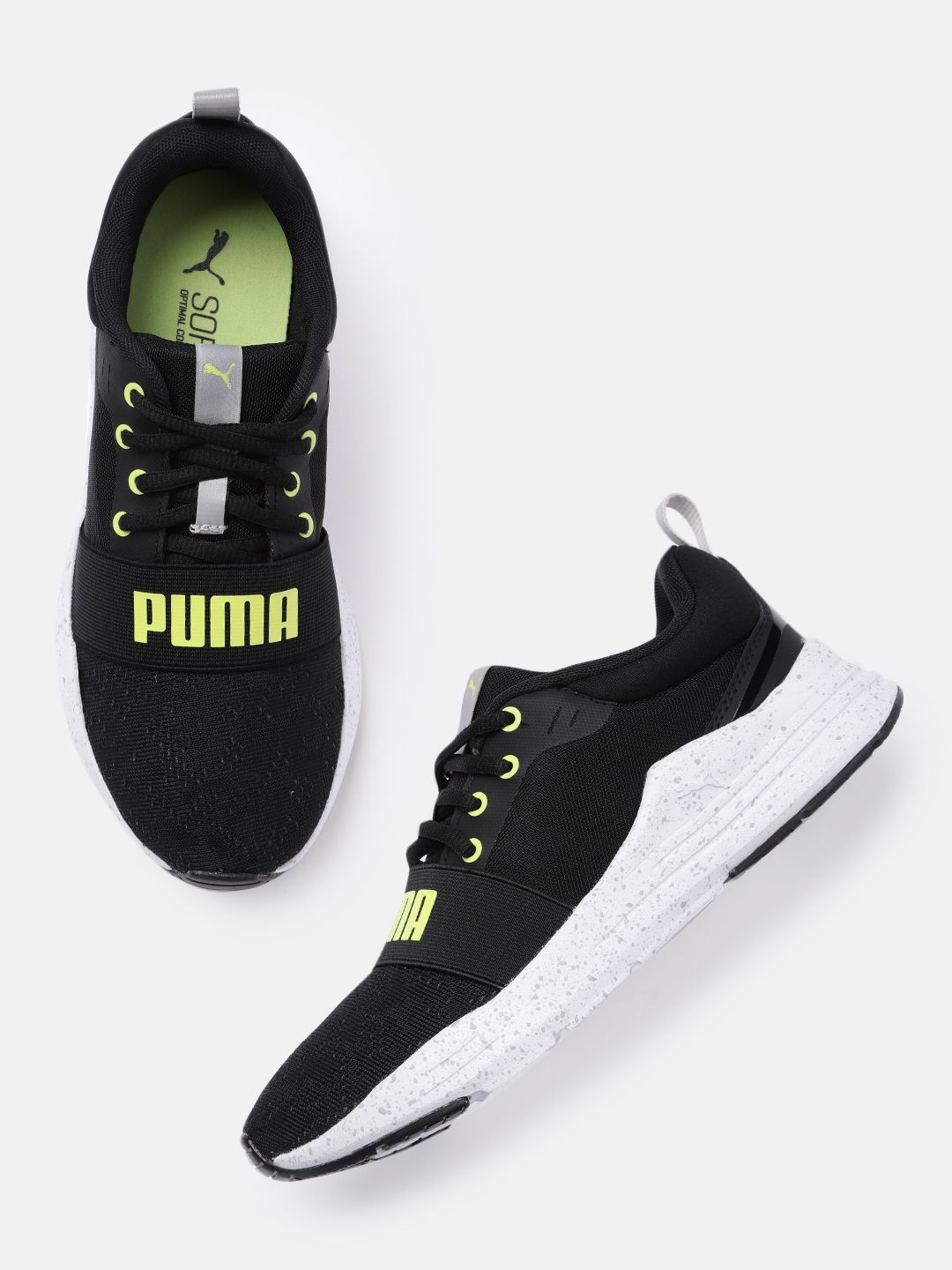 Puma Unisex Black Textured Regular Wired Run In Motion Casual Sneakers Price in India