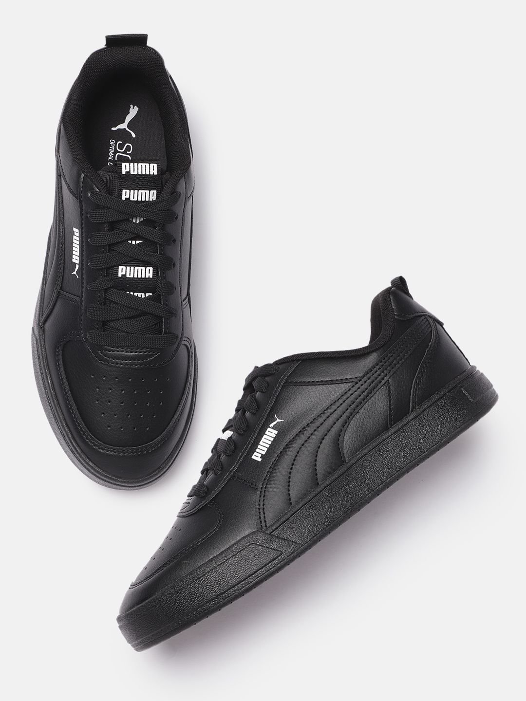 Puma Unisex Black Caven Tape Leather Sneakers Price in India