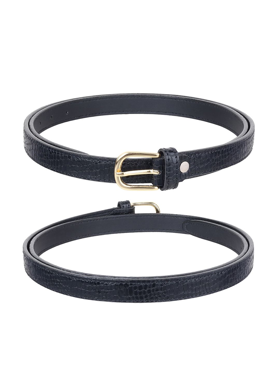 URBAN ALFAMI Women Pack Of 3 Black Textured Belt Price in India