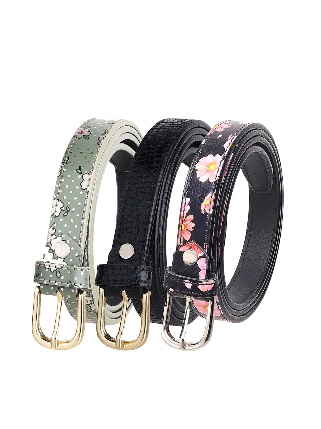 URBAN ALFAMI Women Printed Set of 3 PU Belt Price in India