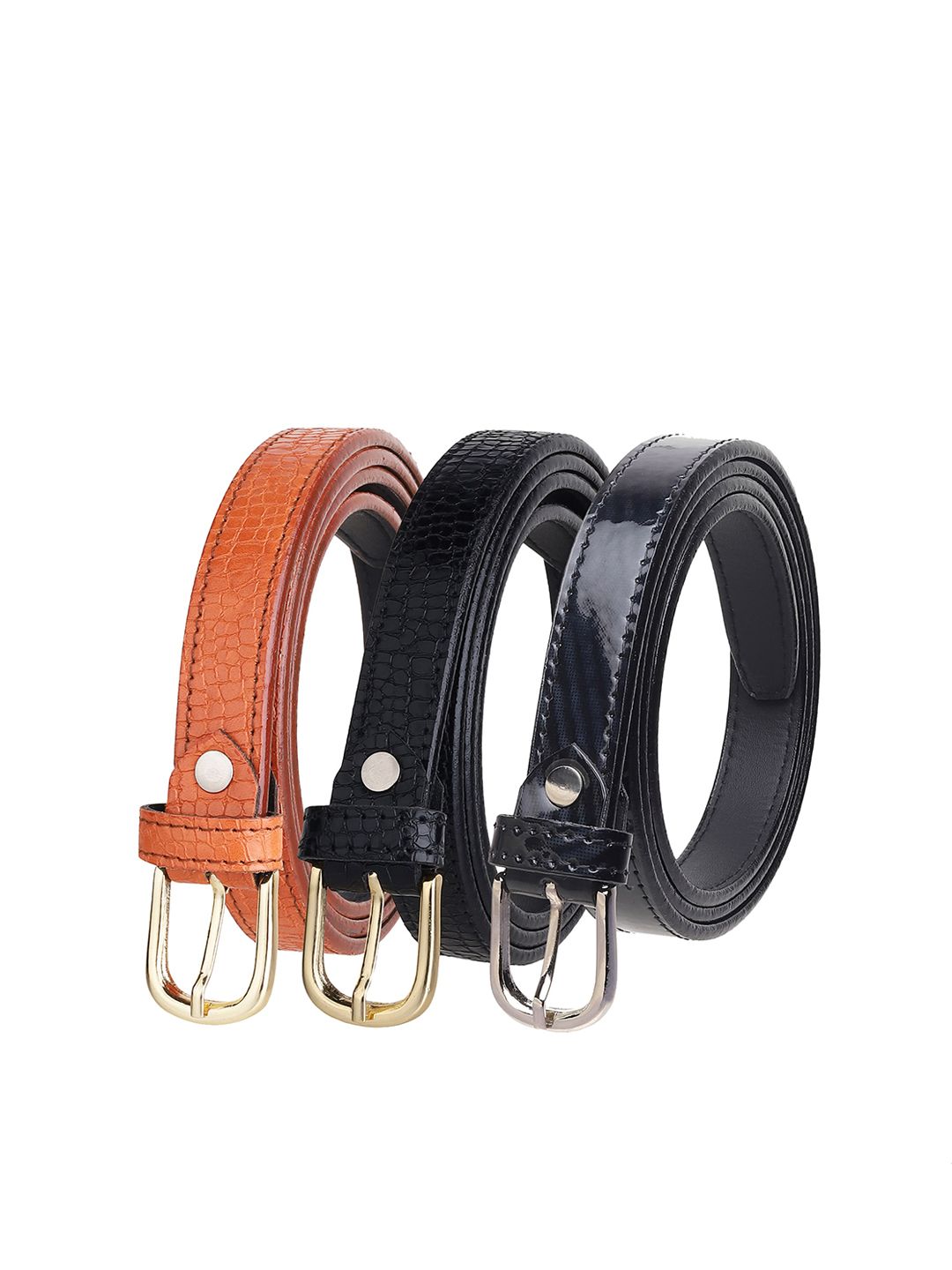 URBAN ALFAMI Women Pack Of 3 Women Textured Belt Price in India