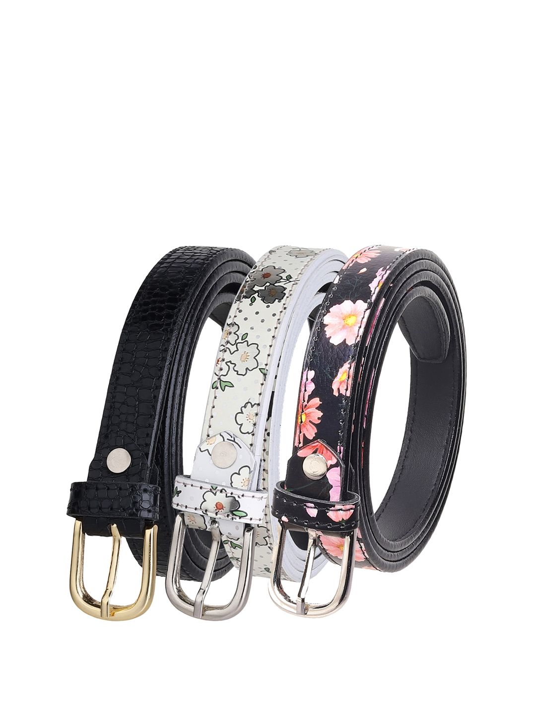 URBAN ALFAMI Women Set Of 3 Printed Casual Belts Price in India