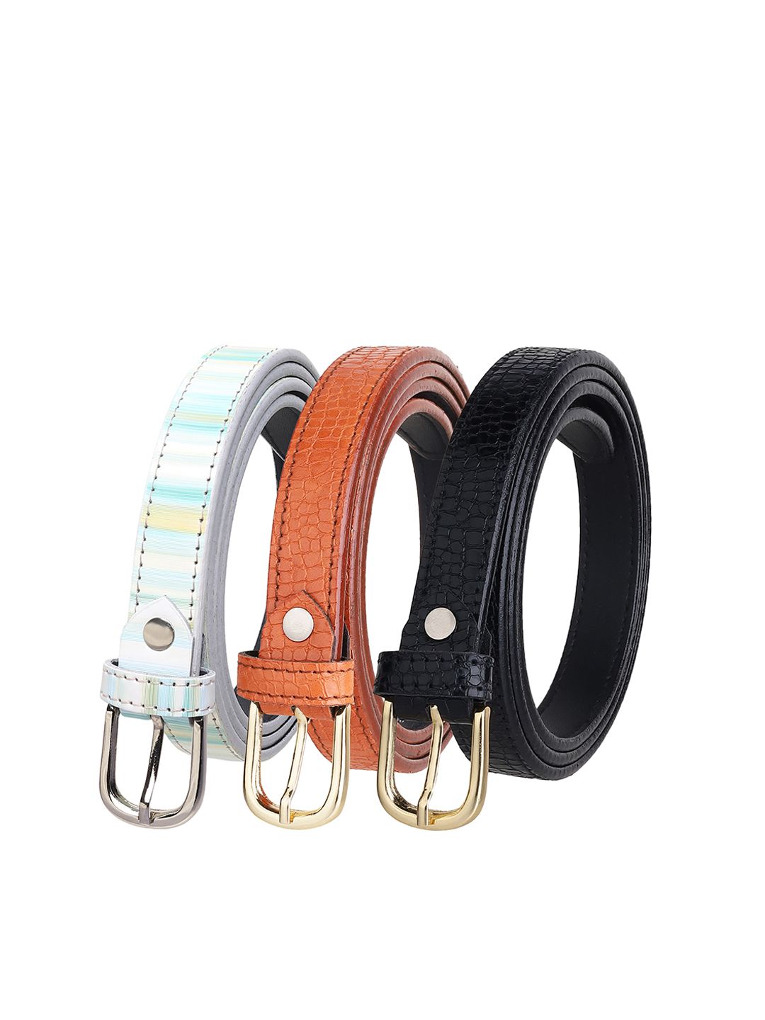 URBAN ALFAMI Women Set Of 3 Printed Casual Belts Price in India