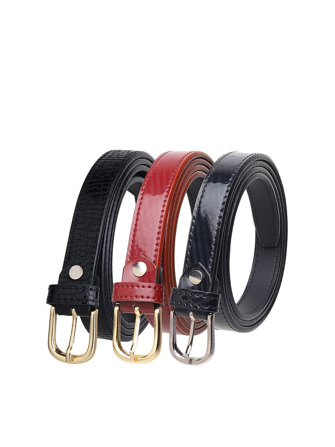 URBAN ALFAMI Women Black Set of 3 Belt Price in India